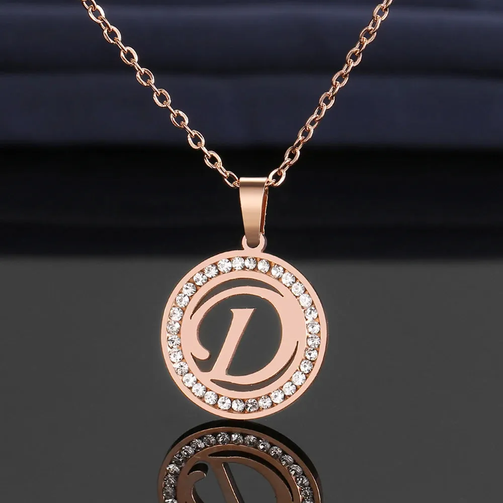 Rhinestone Initials Necklaces