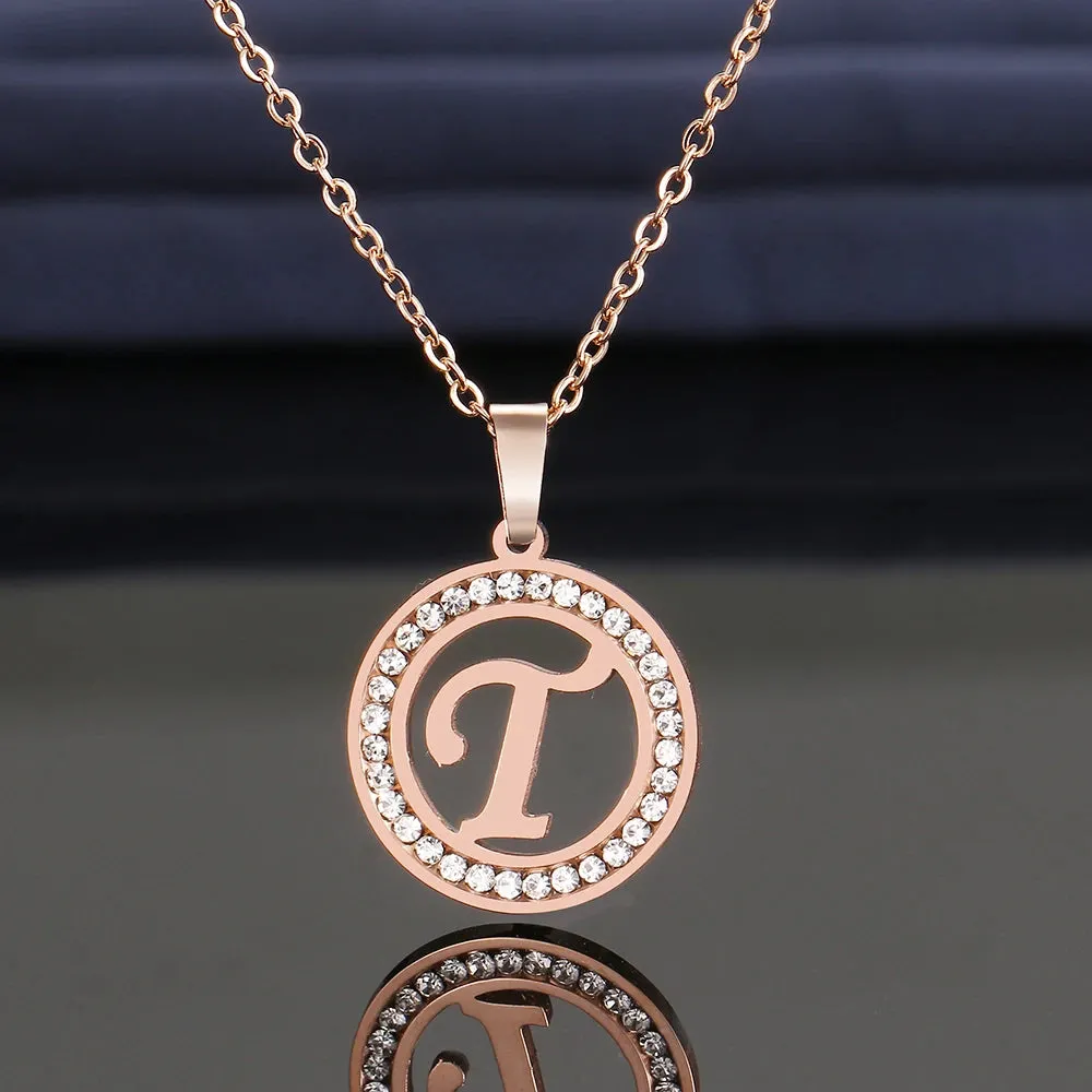 Rhinestone Initials Necklaces