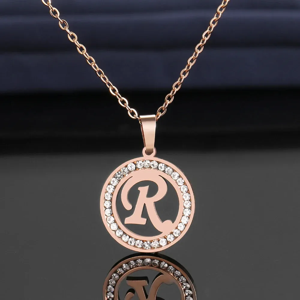 Rhinestone Initials Necklaces