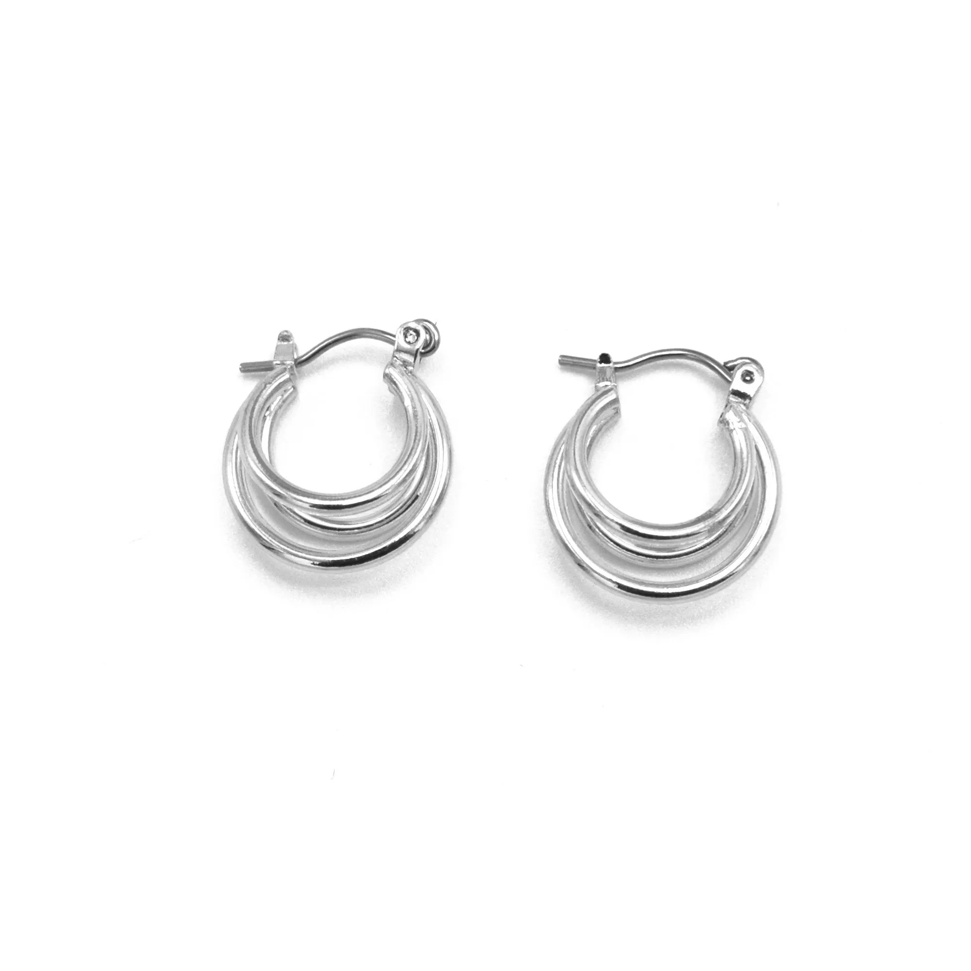 Rhodium Hoop Earring # HNE90677RD (LE5)