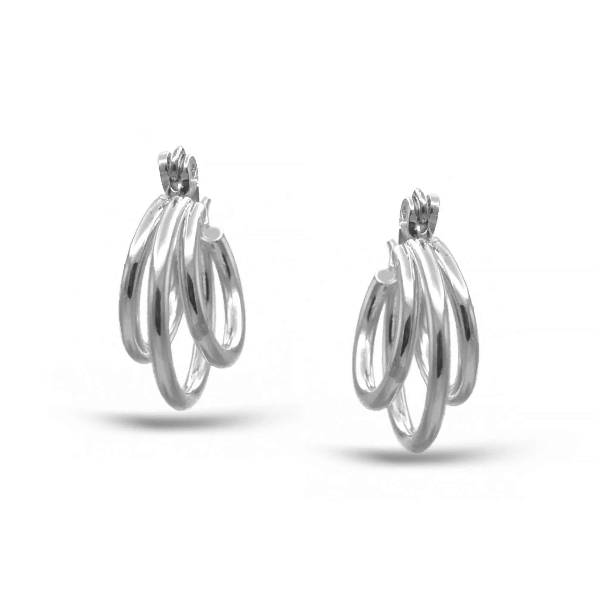 Rhodium Hoop Earring # HNE90677RD (LE5)