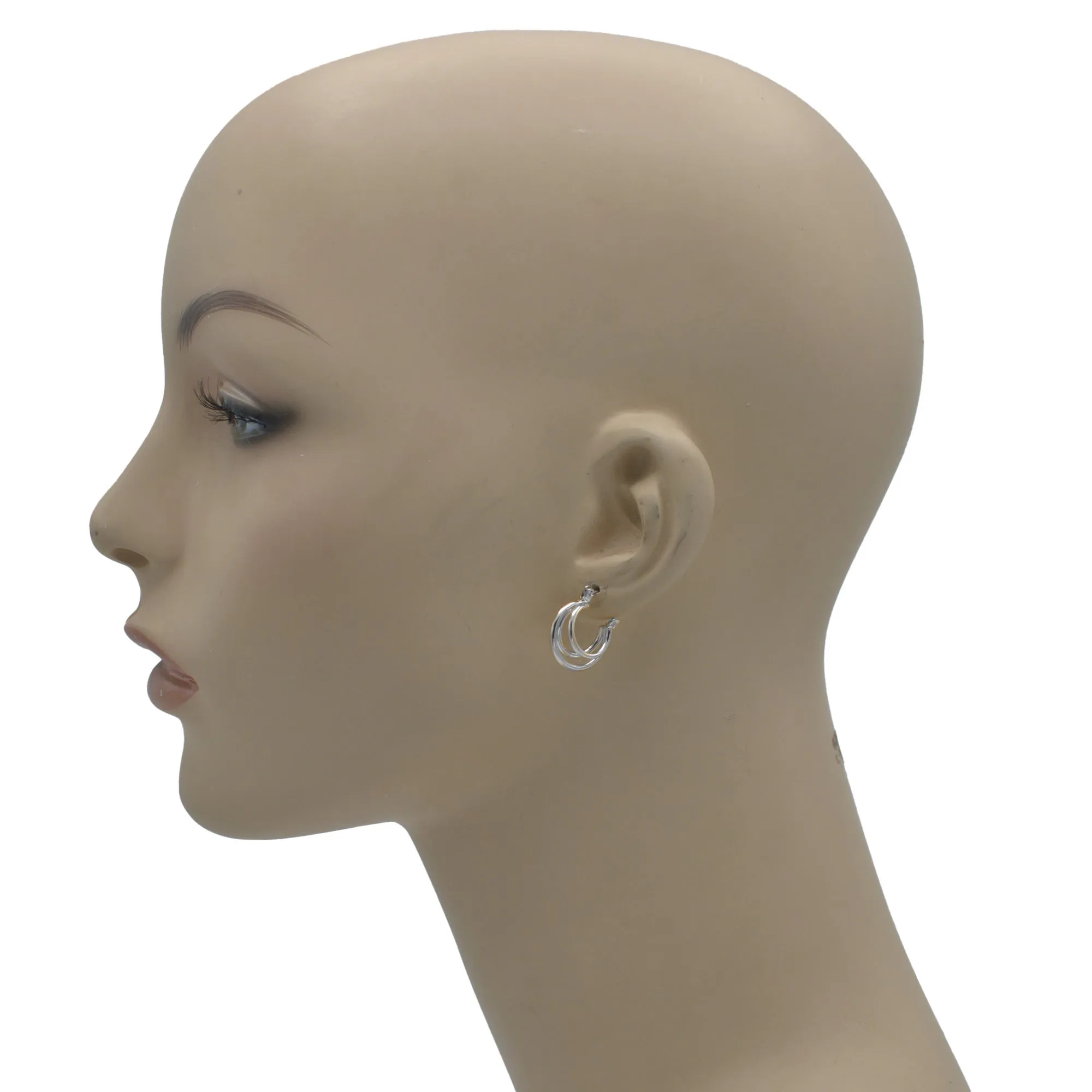 Rhodium Hoop Earring # HNE90677RD (LE5)
