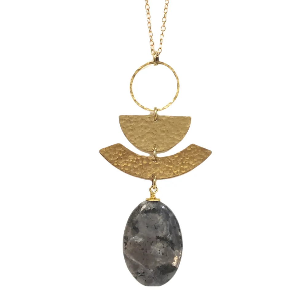 Rising Sun Necklace - Larvikite