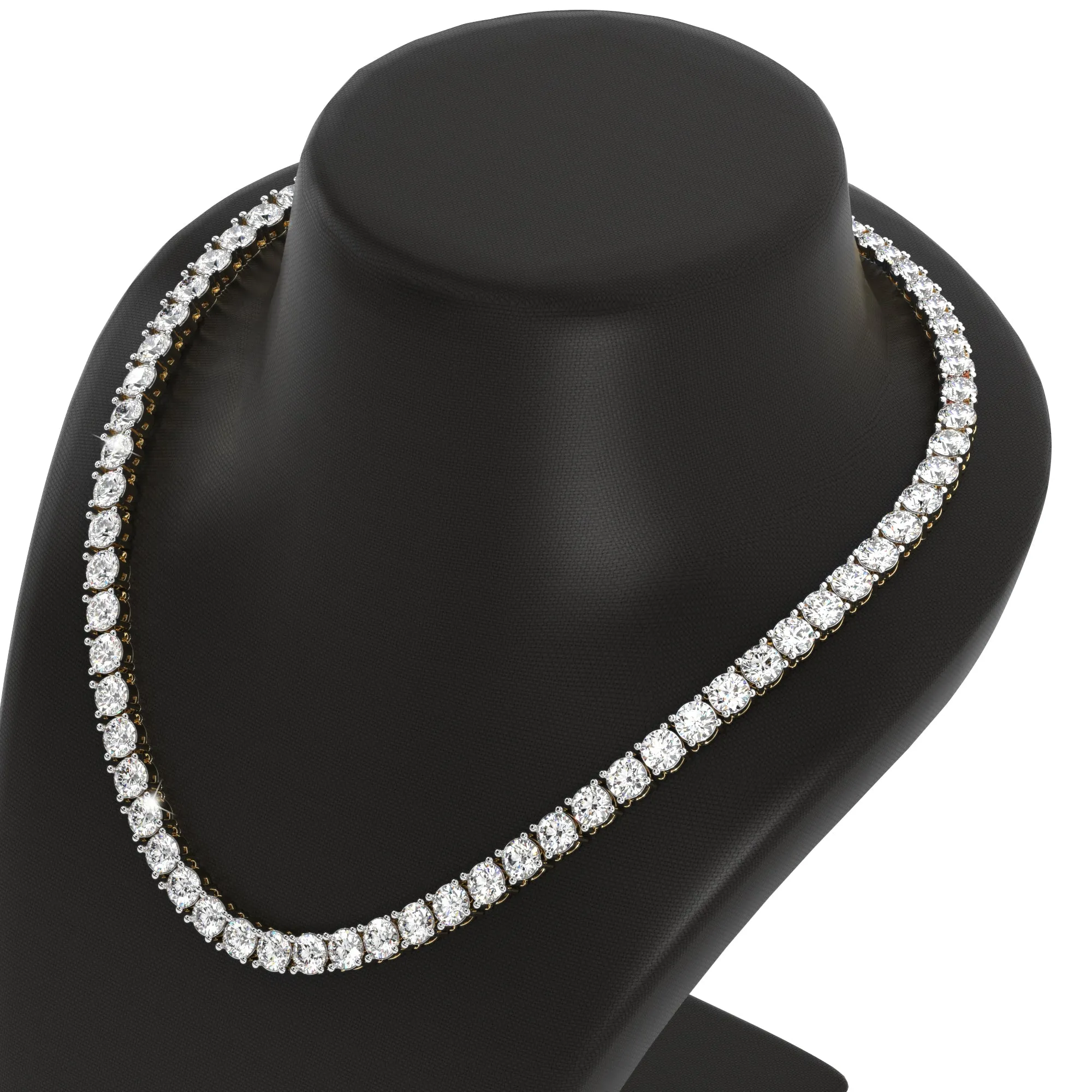 Riviera Tennis Lab Grown Diamond Necklace: EFG Color, VS Clarity, 5-25 Carats, IGI Certified