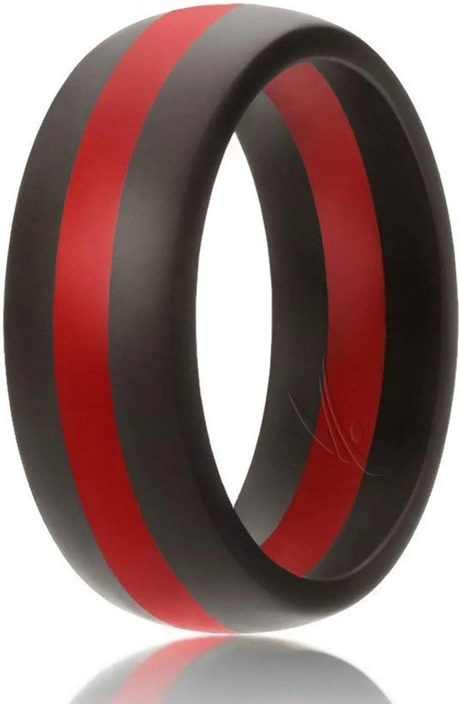 ROQ Silicone Rubber Wedding Ring for Men, Comfort Fit, Men's Wedding Band, Breathable Rubber Engagement Band, 8mm Wide 2mm Thick, Dome Style Middle Line, Solid Stripes, Multi Packs, Multi Colors