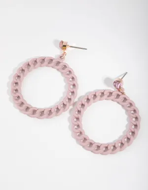 Rose Gold Coated Chain Drop Earrings