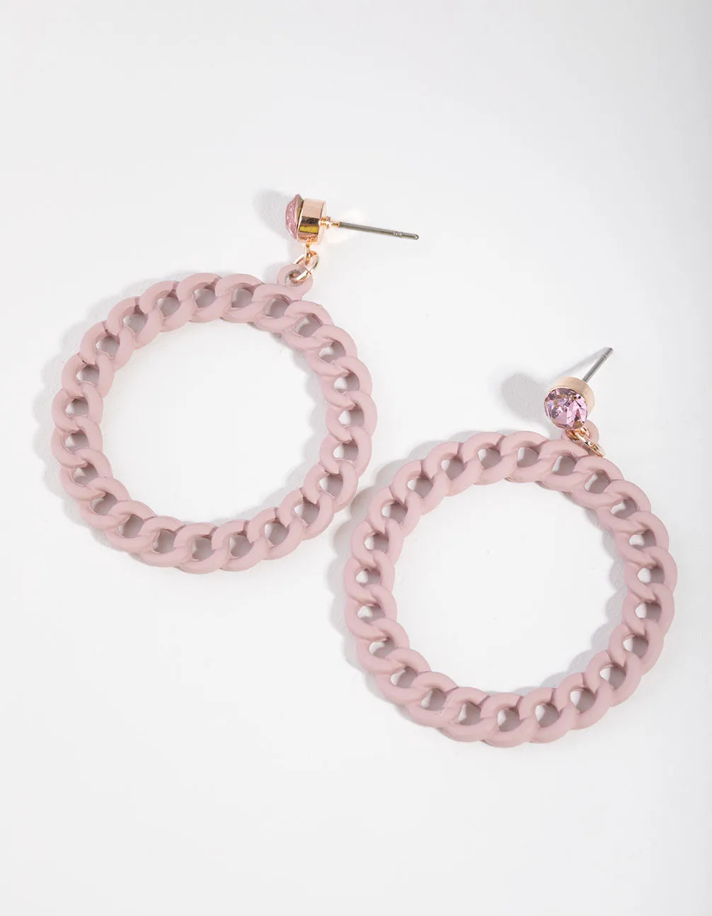 Rose Gold Coated Chain Drop Earrings
