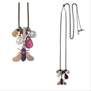 Rose Gold Fly Charm Necklace