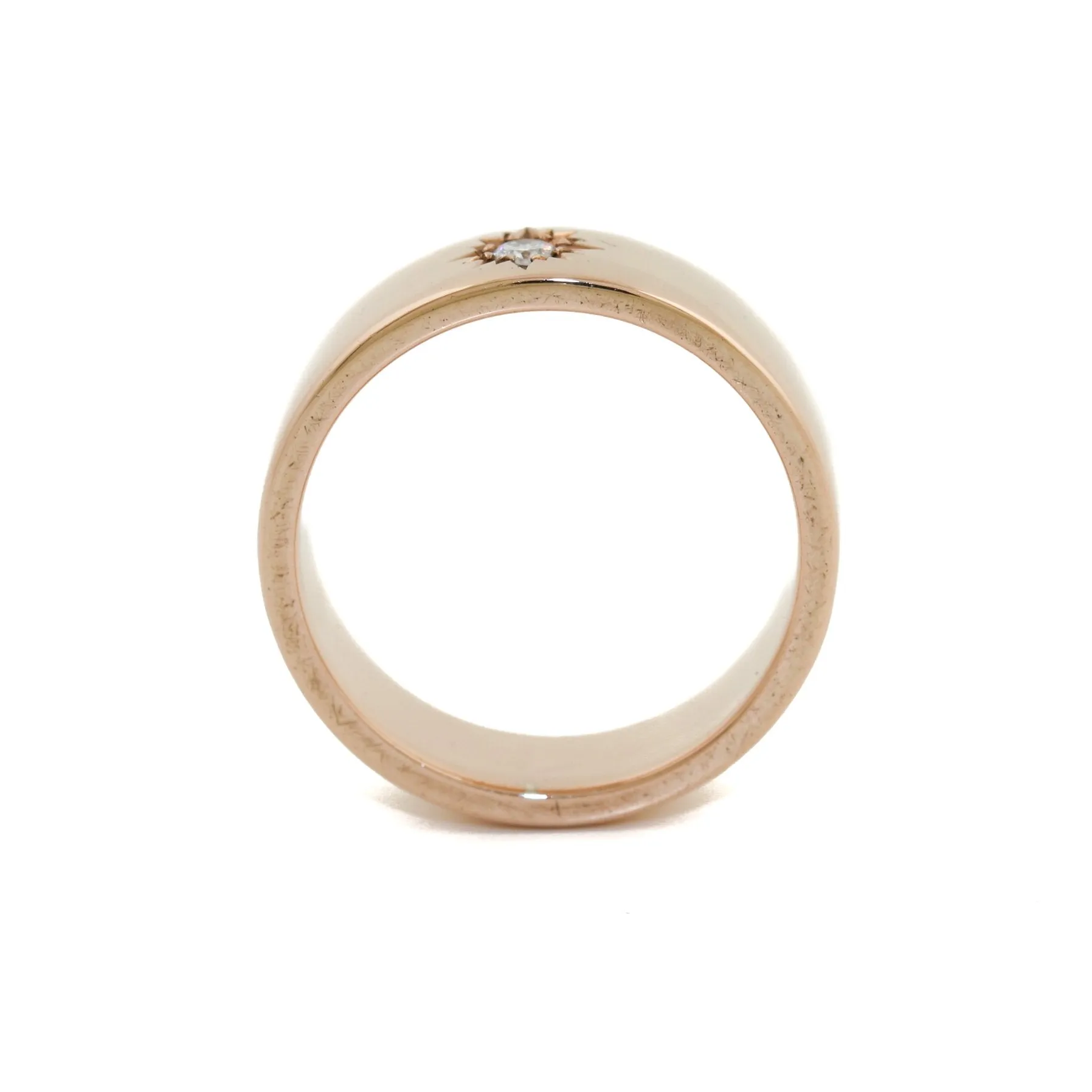 Rose Gold Victorian-Style Solitaire Diamond Band