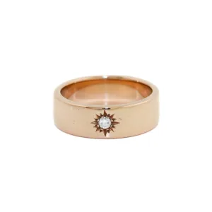 Rose Gold Victorian-Style Solitaire Diamond Band
