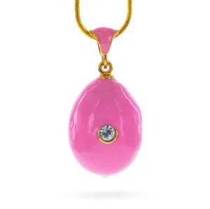 Royal Rose Enamel Egg Pendant Necklace