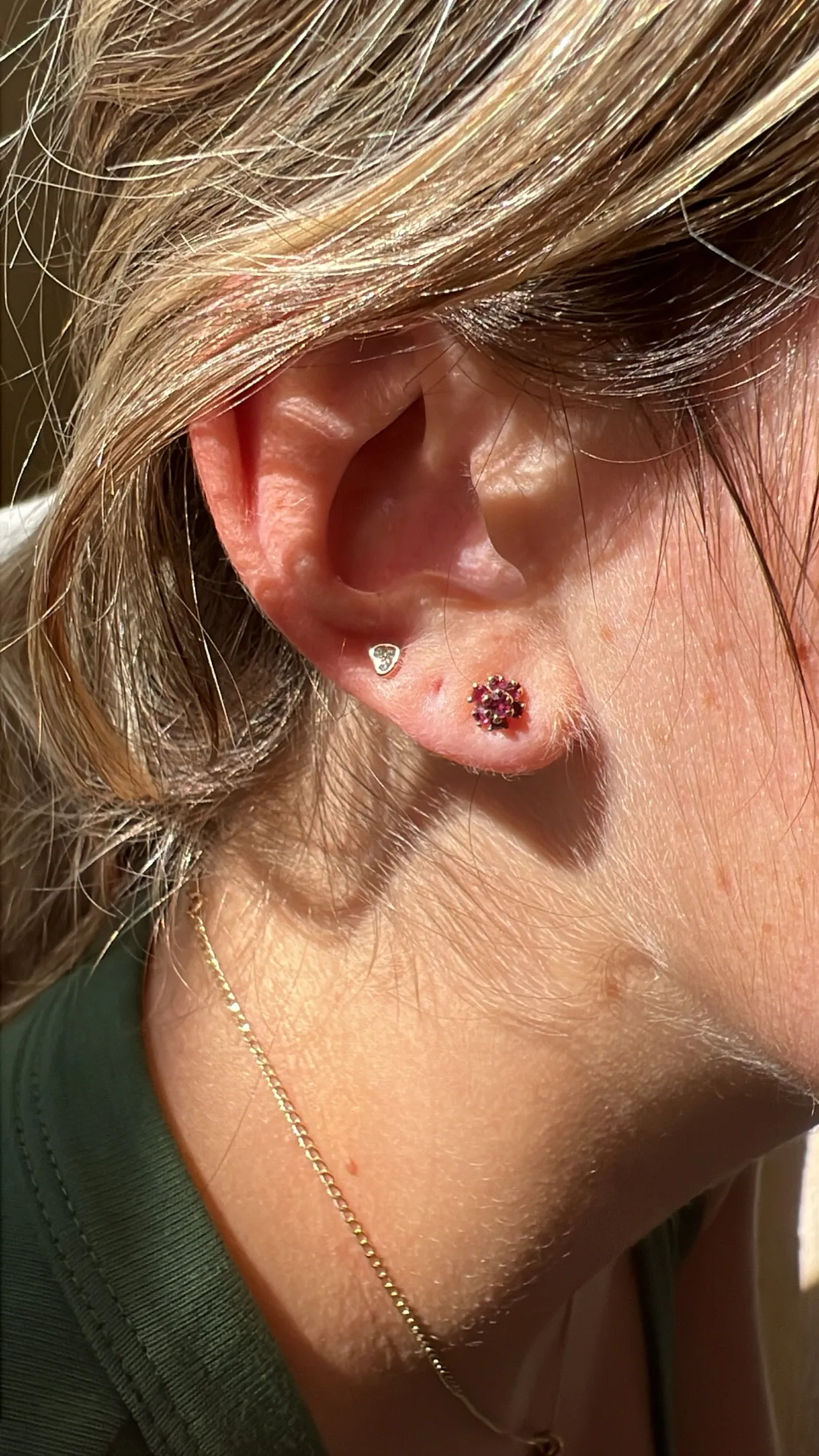 Ruby Flower Earrings