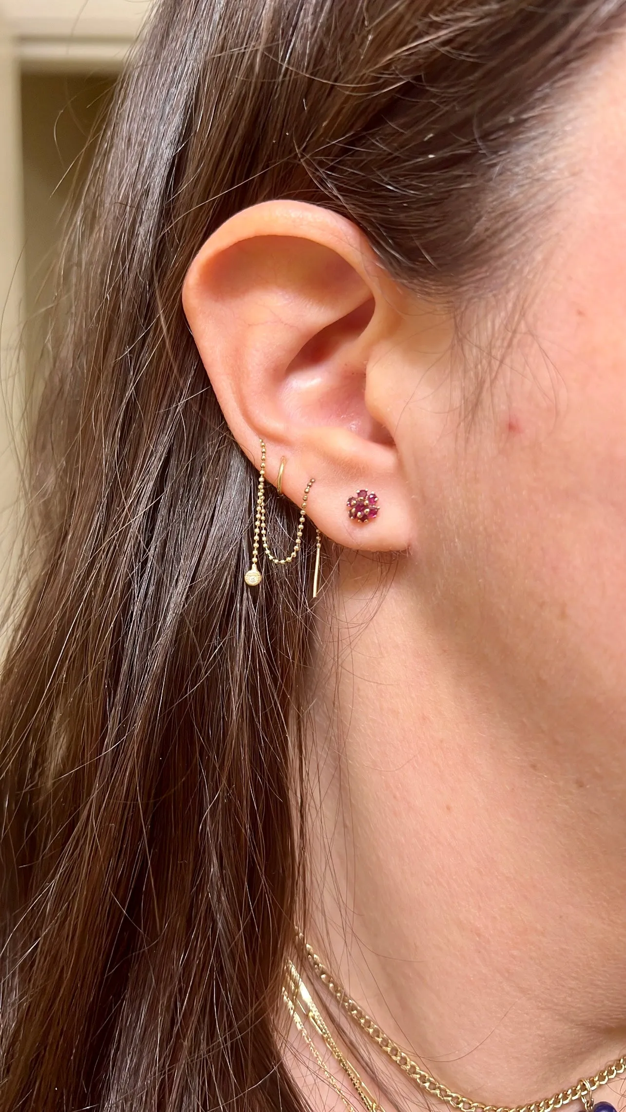 Ruby Flower Earrings