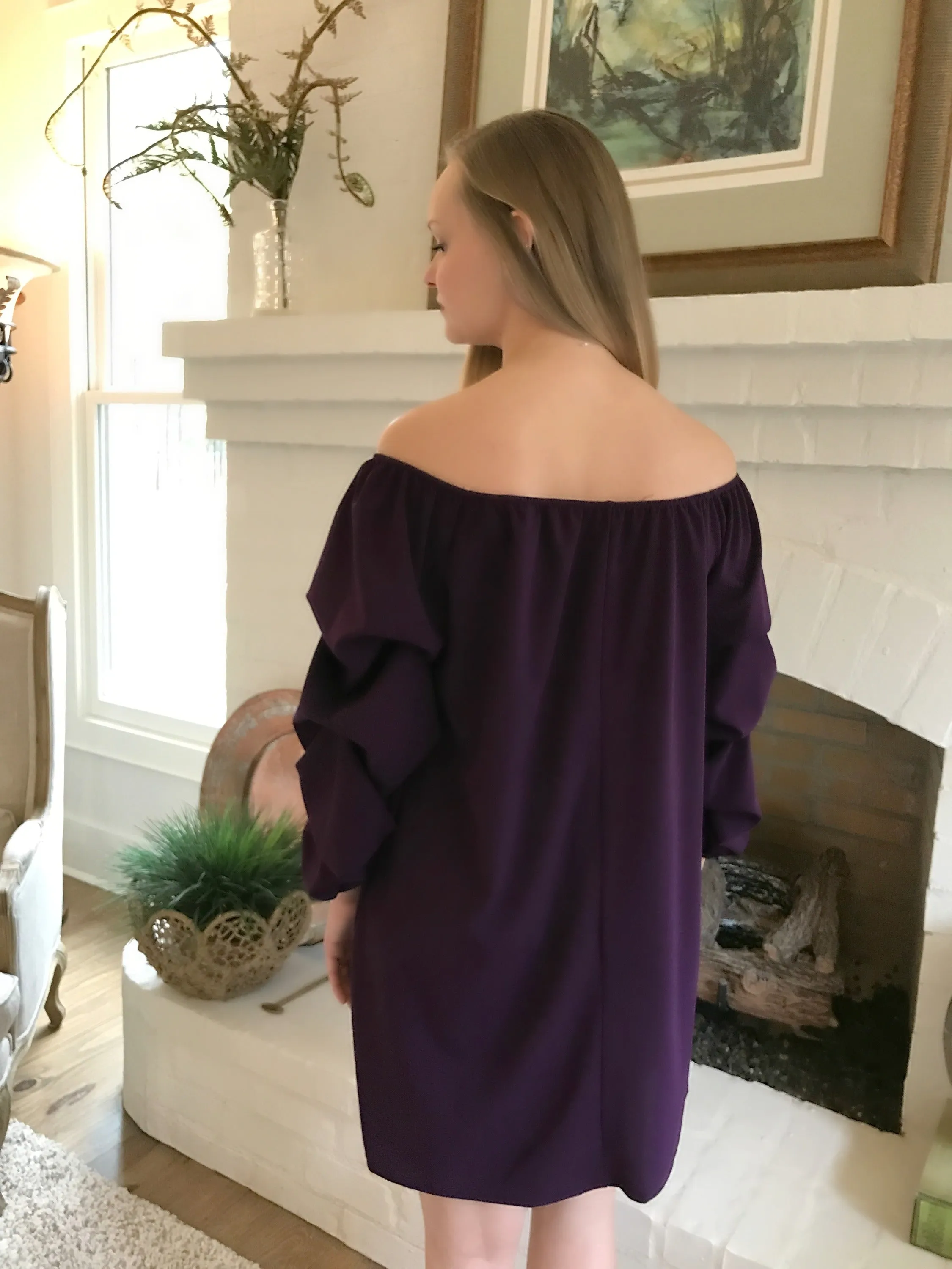Ruched Sleeve Knit Dress