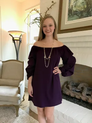 Ruched Sleeve Knit Dress