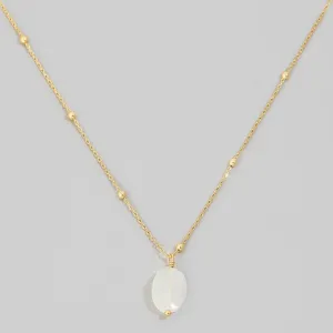 SABRINA WHITE STONE PENDANT NECKLACE