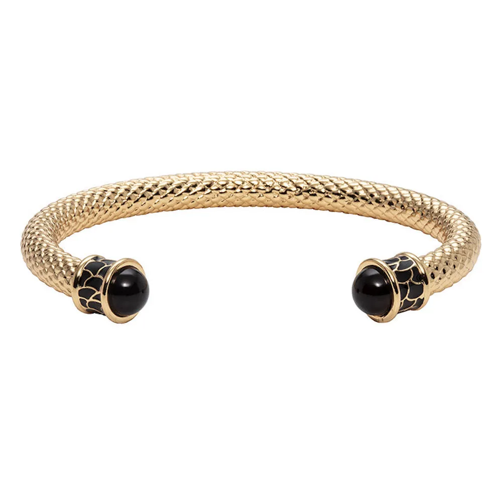 Salamander Torque Black & Gold Bangle