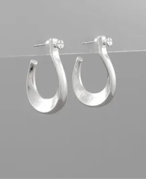 Shackle Silver Hoop Earrings