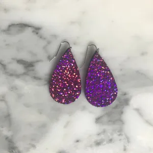Shattered Funky Fuchsia Leather Earrings 2003