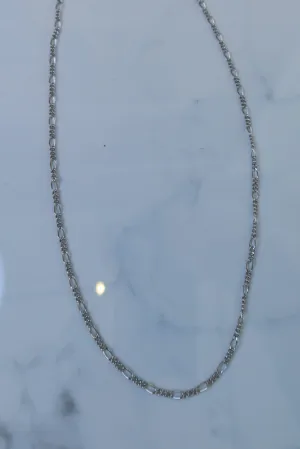 Silver Figaro Link Necklace