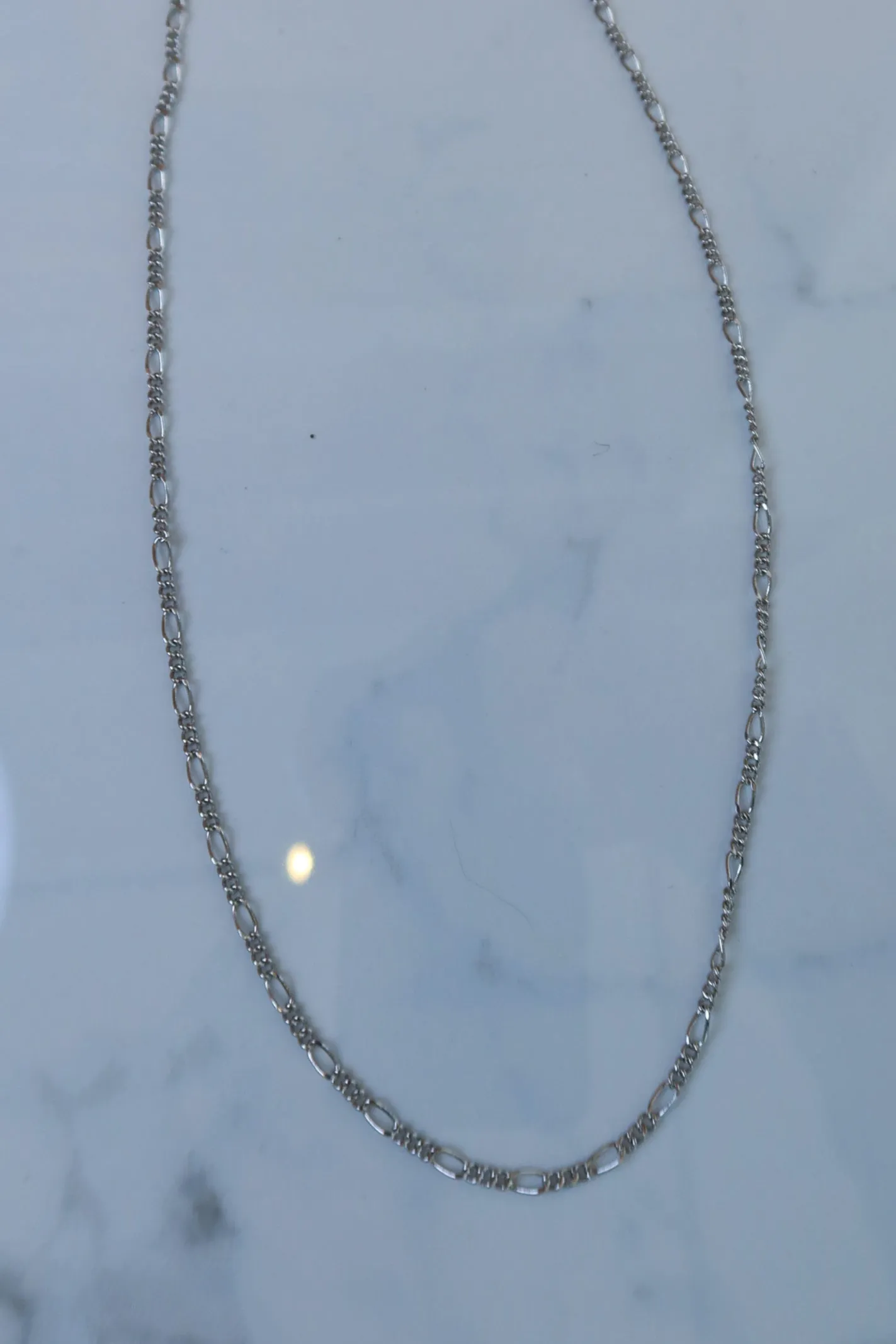 Silver Figaro Link Necklace