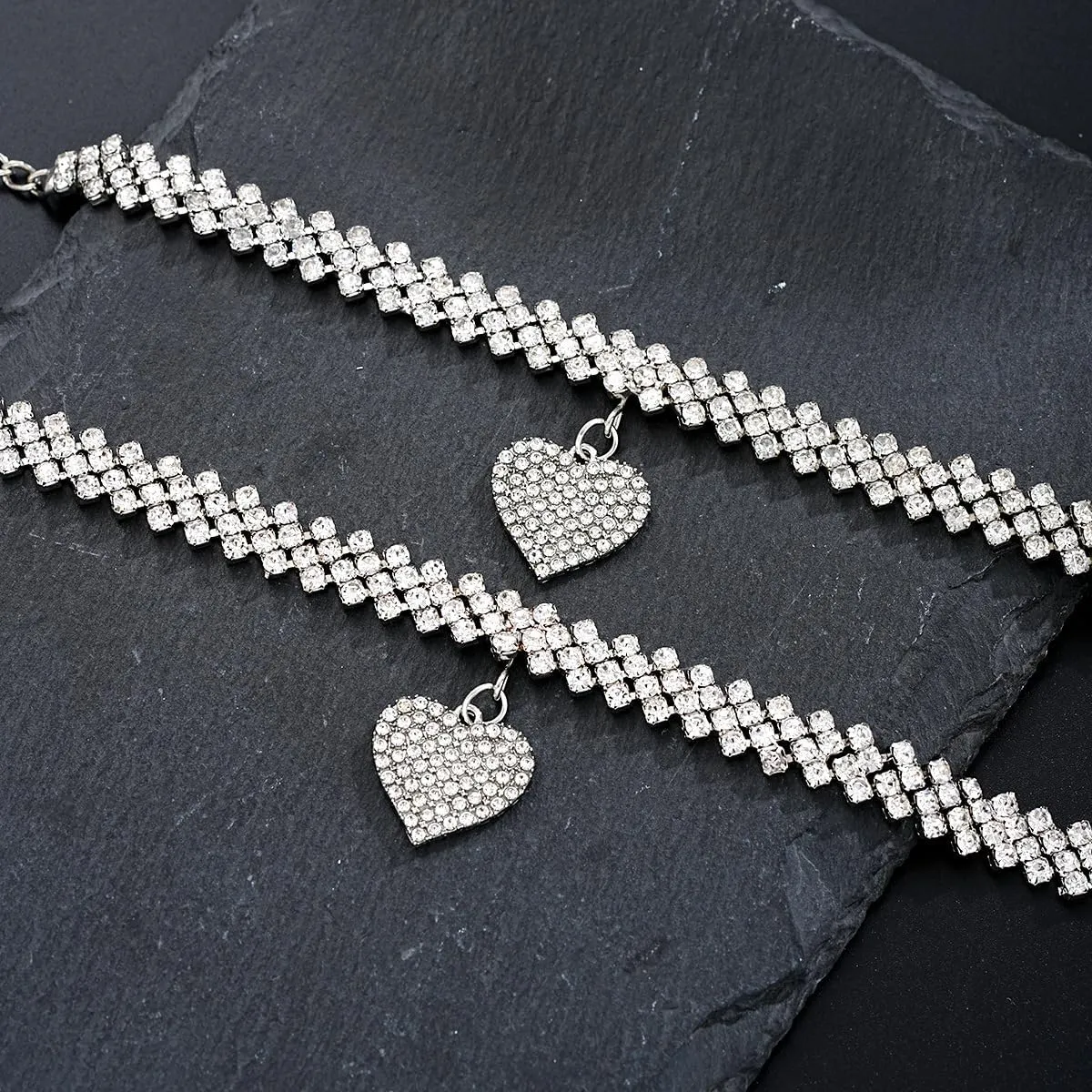Silver Women's Anklets: Waterproof Cross Heart & Butterfly Designs - Large & Plus Size Ankle Bracelets for Big Ankles - Beach Summer Foot Jewelry