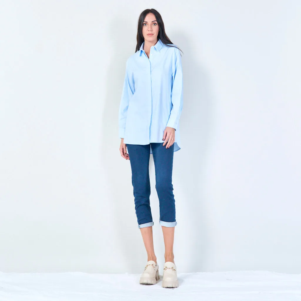 Slim-fit ankle cuff denim pants wholesale