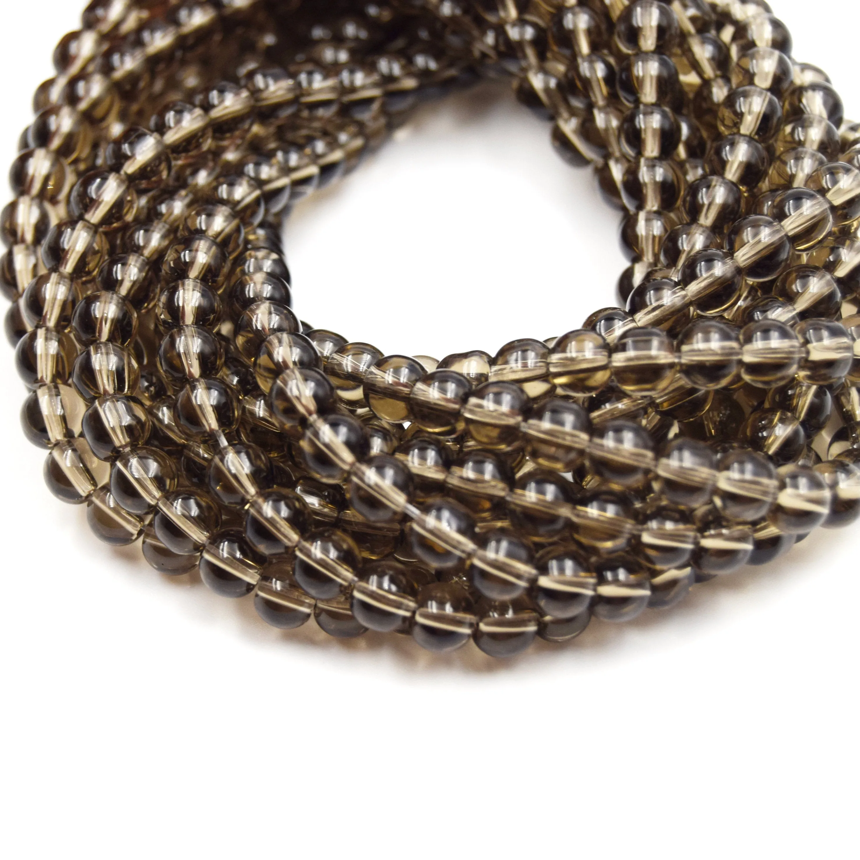 Smoky Quartz Beads | Round Smooth Natural Smoky Quartz Gemstone Beads | 4mm 6mm 8mm 10mm