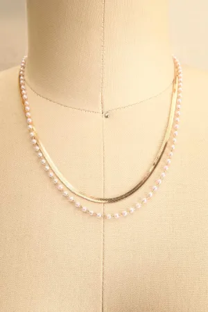Solar | Flat Chain & Pearl Necklace Set