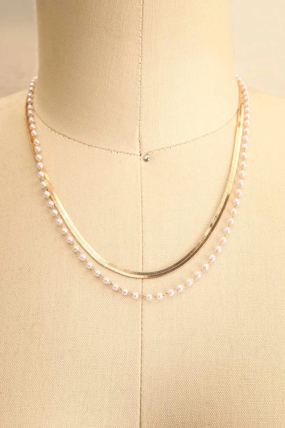 Solar | Flat Chain & Pearl Necklace Set