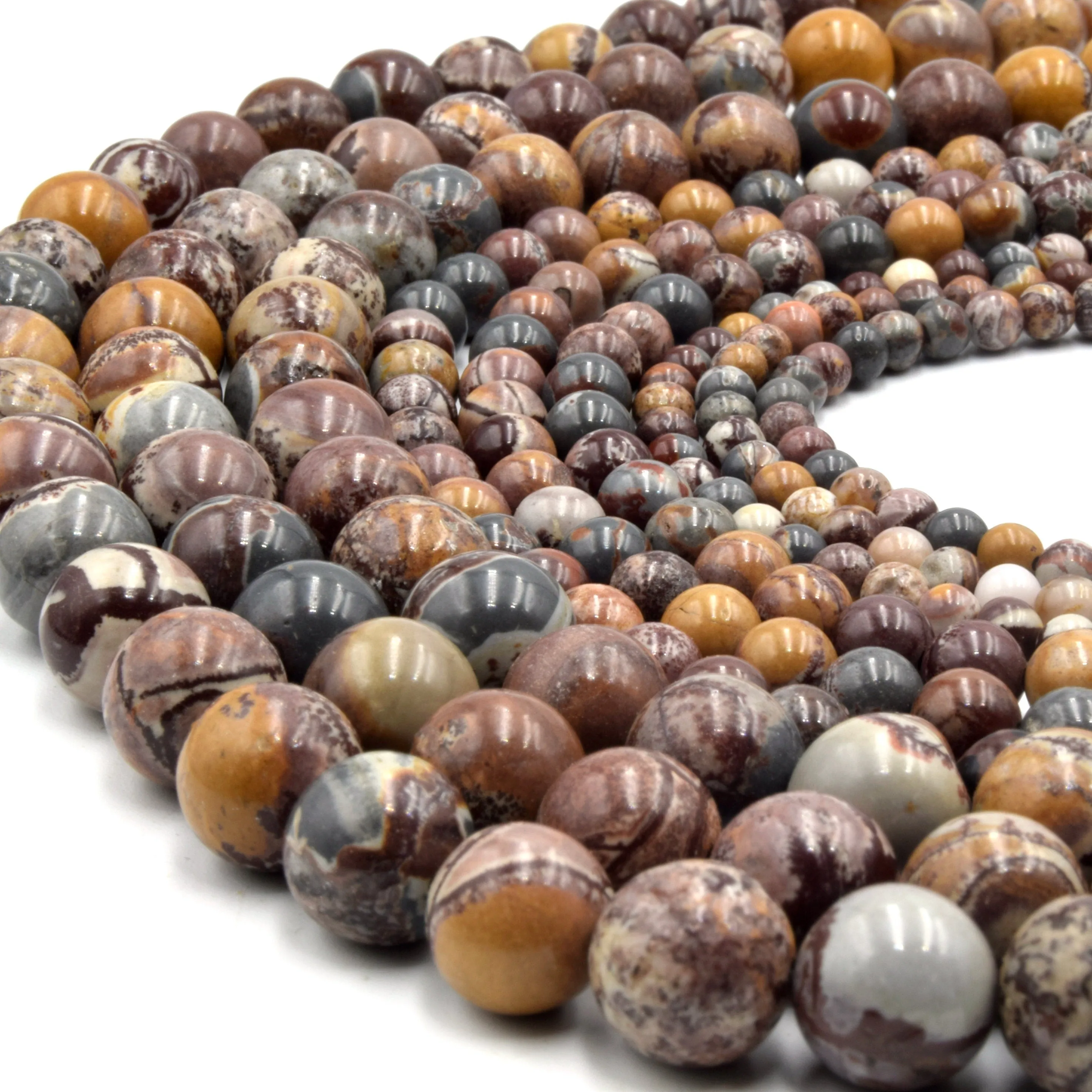 Sonora Jasper Natural Gemstone Beads | Smooth Round Beads in 4mm, 6mm, and 10mm | Wholesale