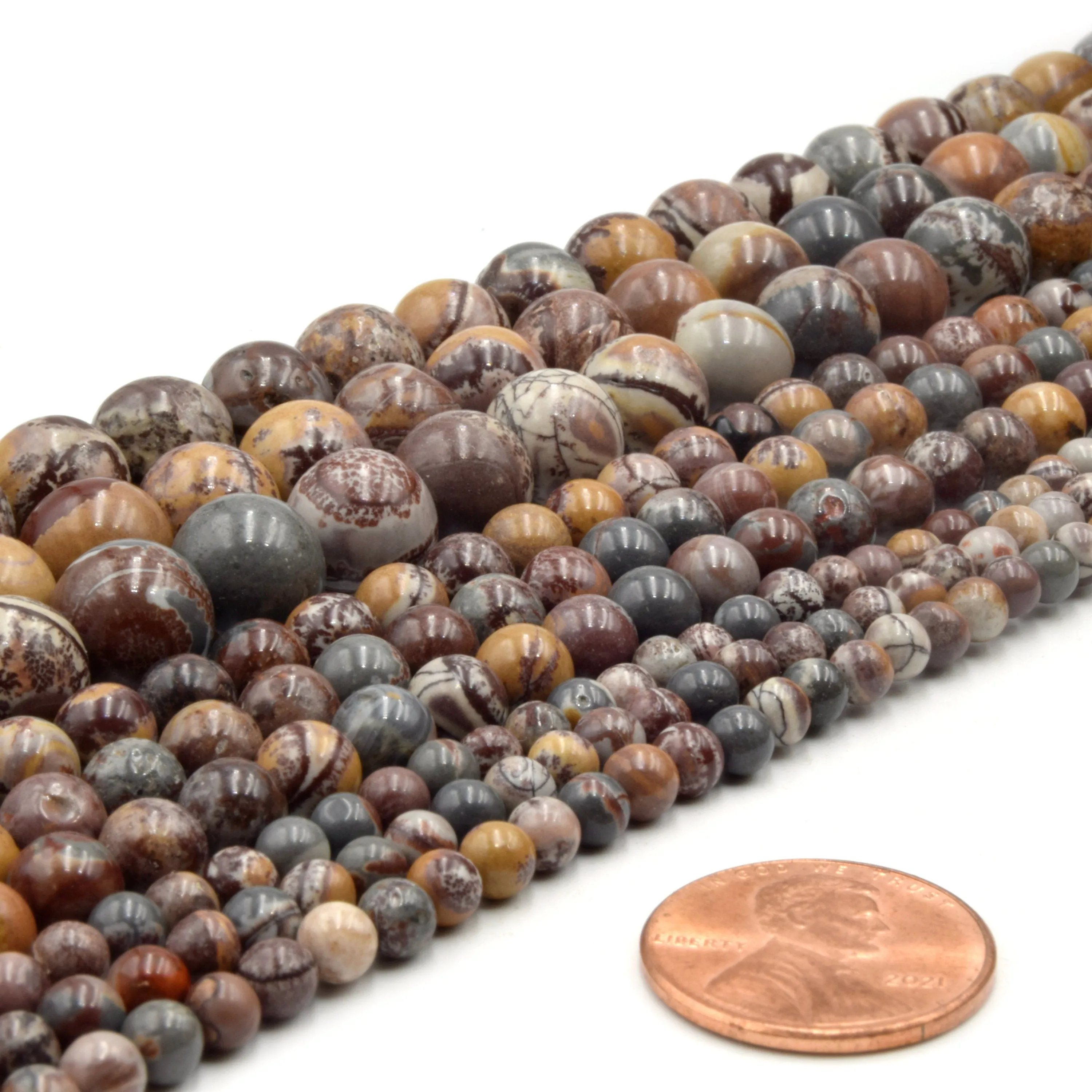 Sonora Jasper Natural Gemstone Beads | Smooth Round Beads in 4mm, 6mm, and 10mm | Wholesale