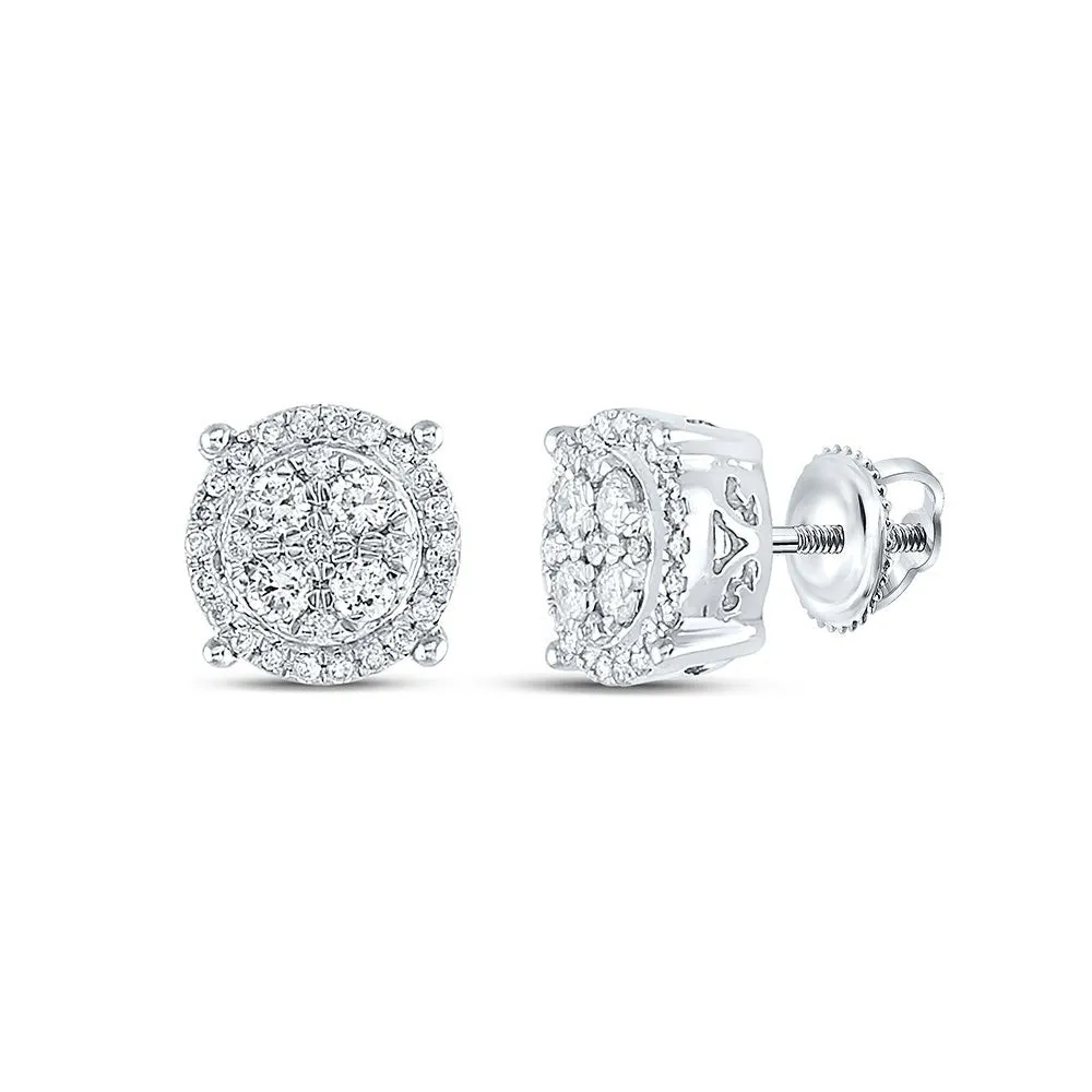 Sparkling Cluster Diamond Earrings in 10kt White Gold