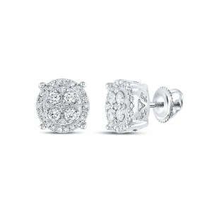 Sparkling Cluster Diamond Earrings in 10kt White Gold