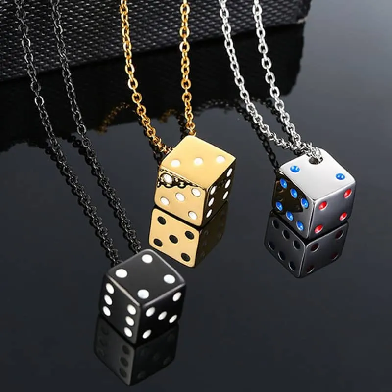 Stainless Steel Dice Necklaces