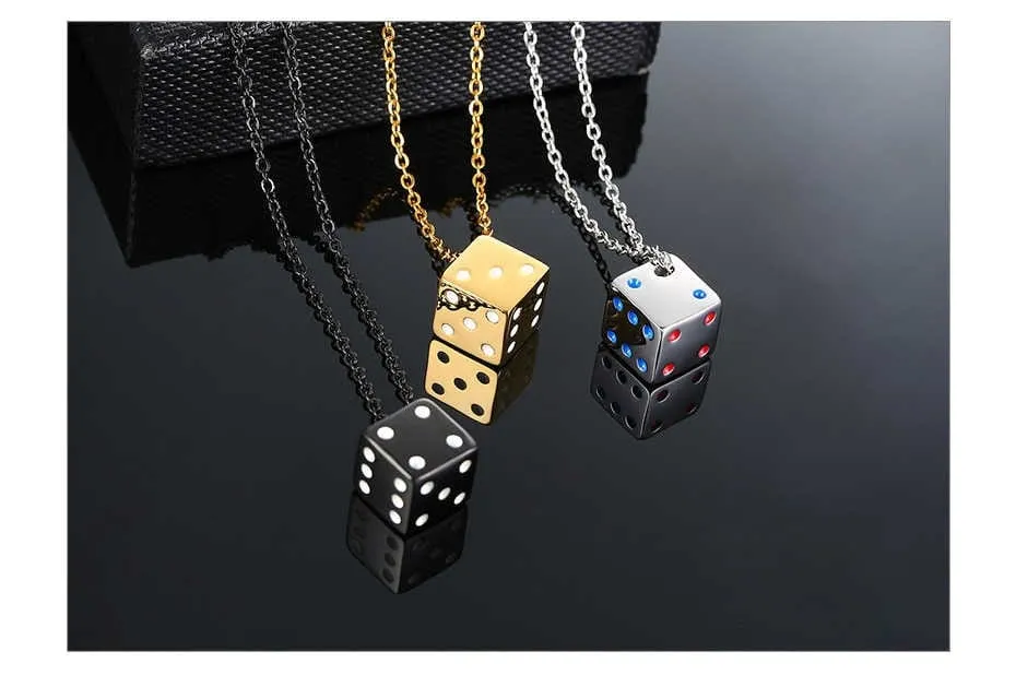 Stainless Steel Dice Necklaces