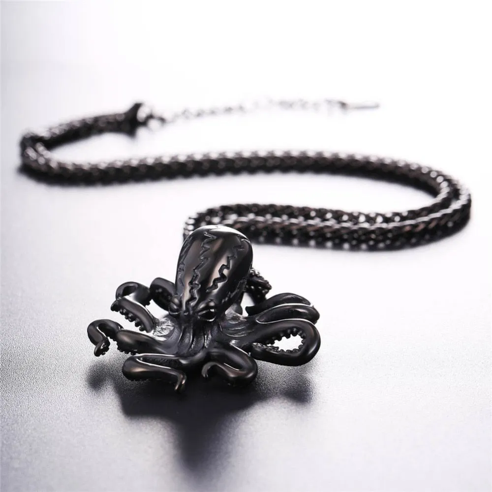 Stainless Steel Octopus Charm Necklace Pendant