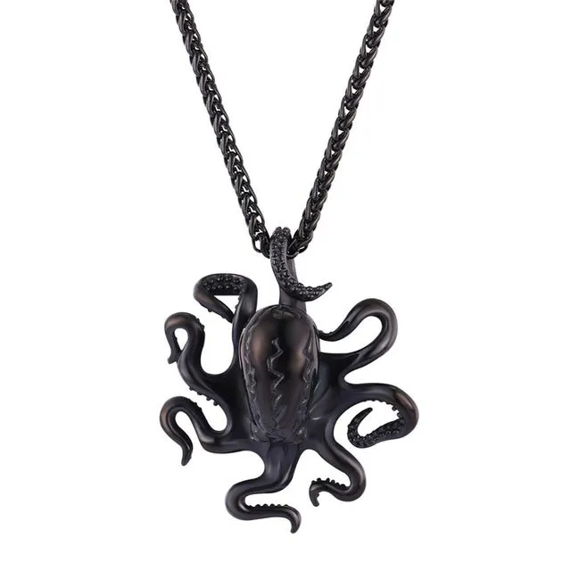Stainless Steel Octopus Charm Necklace Pendant