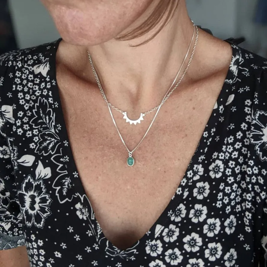 Sterling Silver Half Sun Necklace