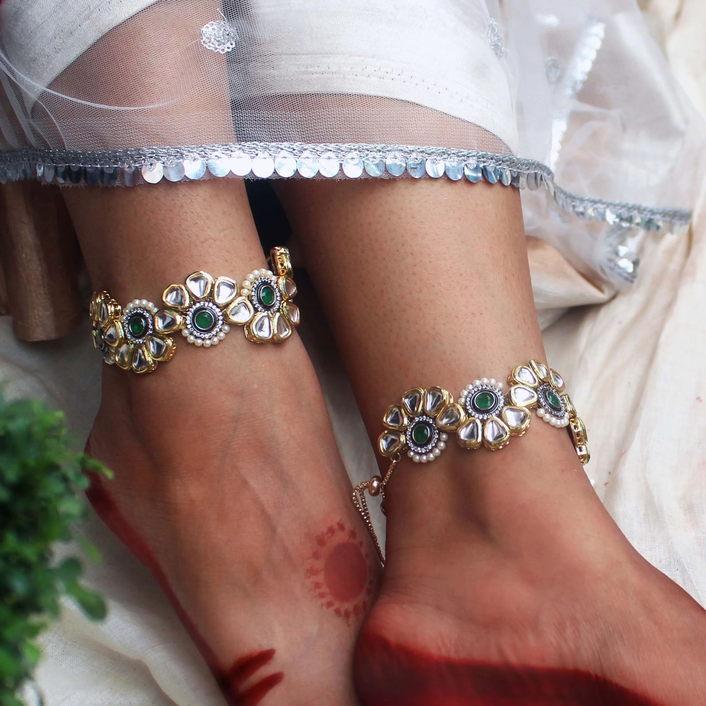 Symmetry Stride Adjustable Anklet - Set Of 2 Pieces