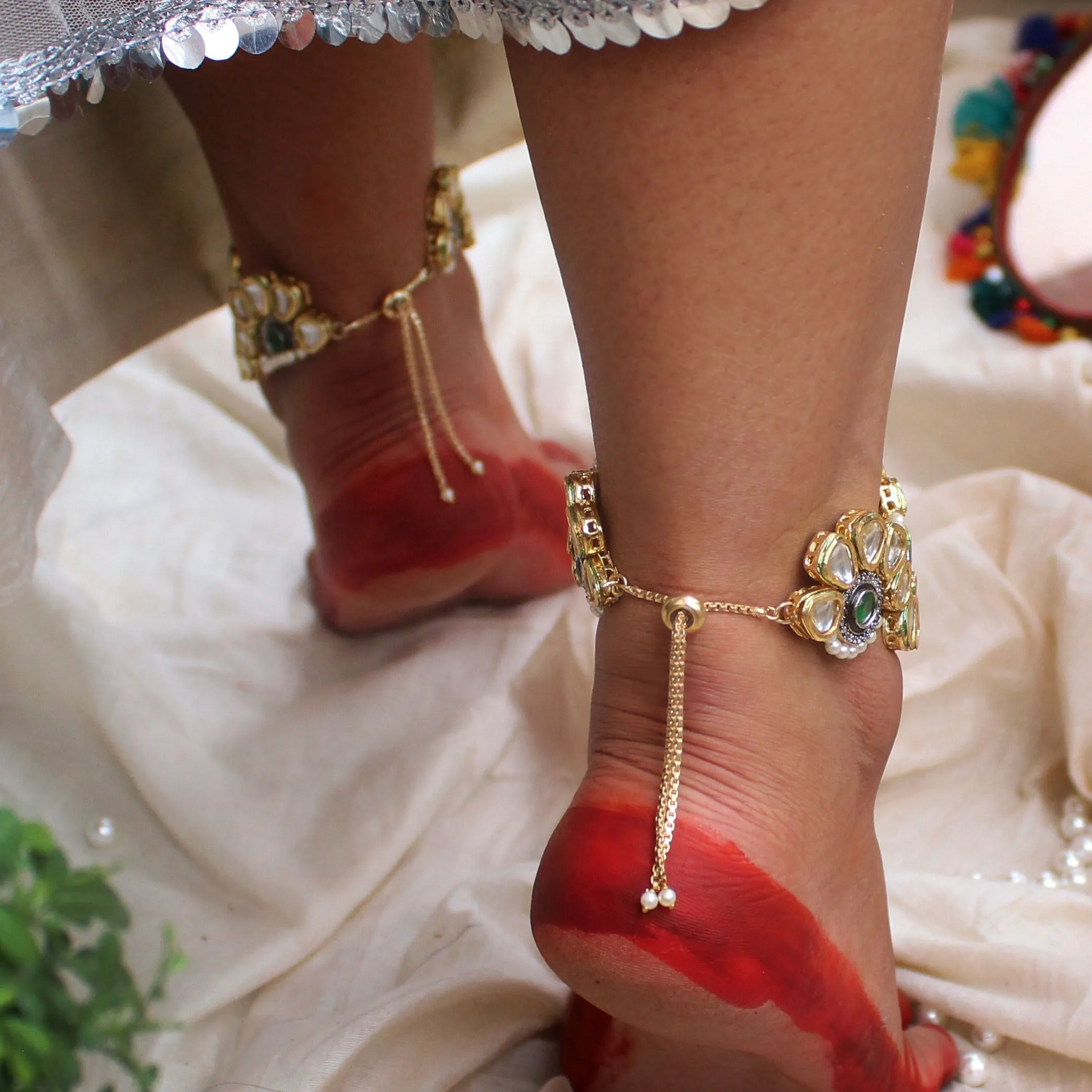 Symmetry Stride Adjustable Anklet - Set Of 2 Pieces