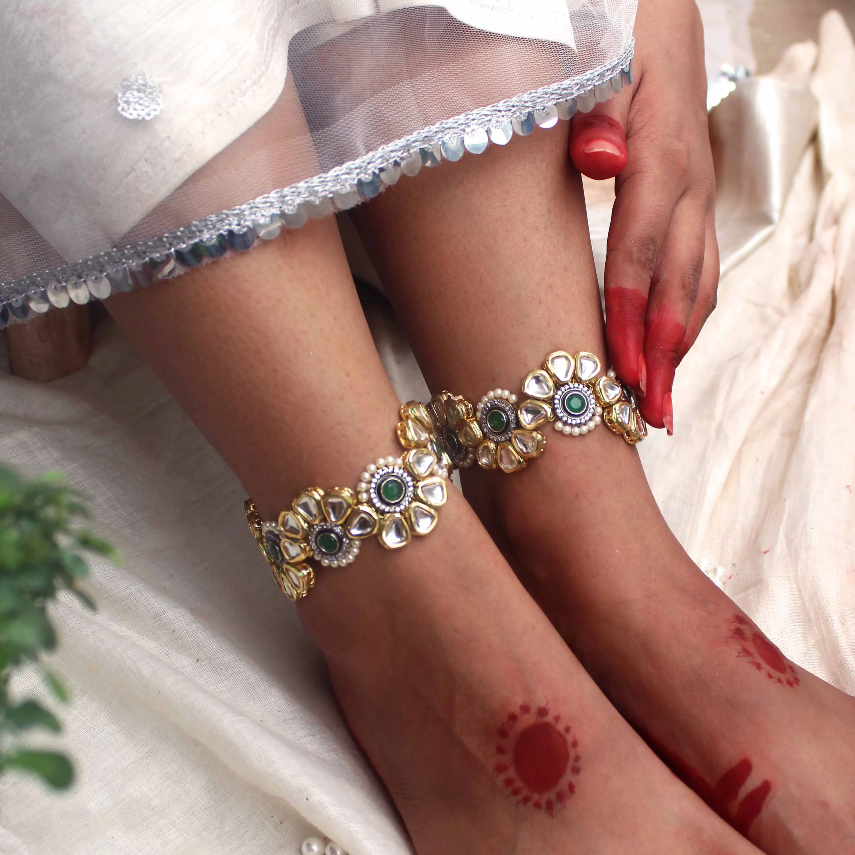 Symmetry Stride Adjustable Anklet - Set Of 2 Pieces