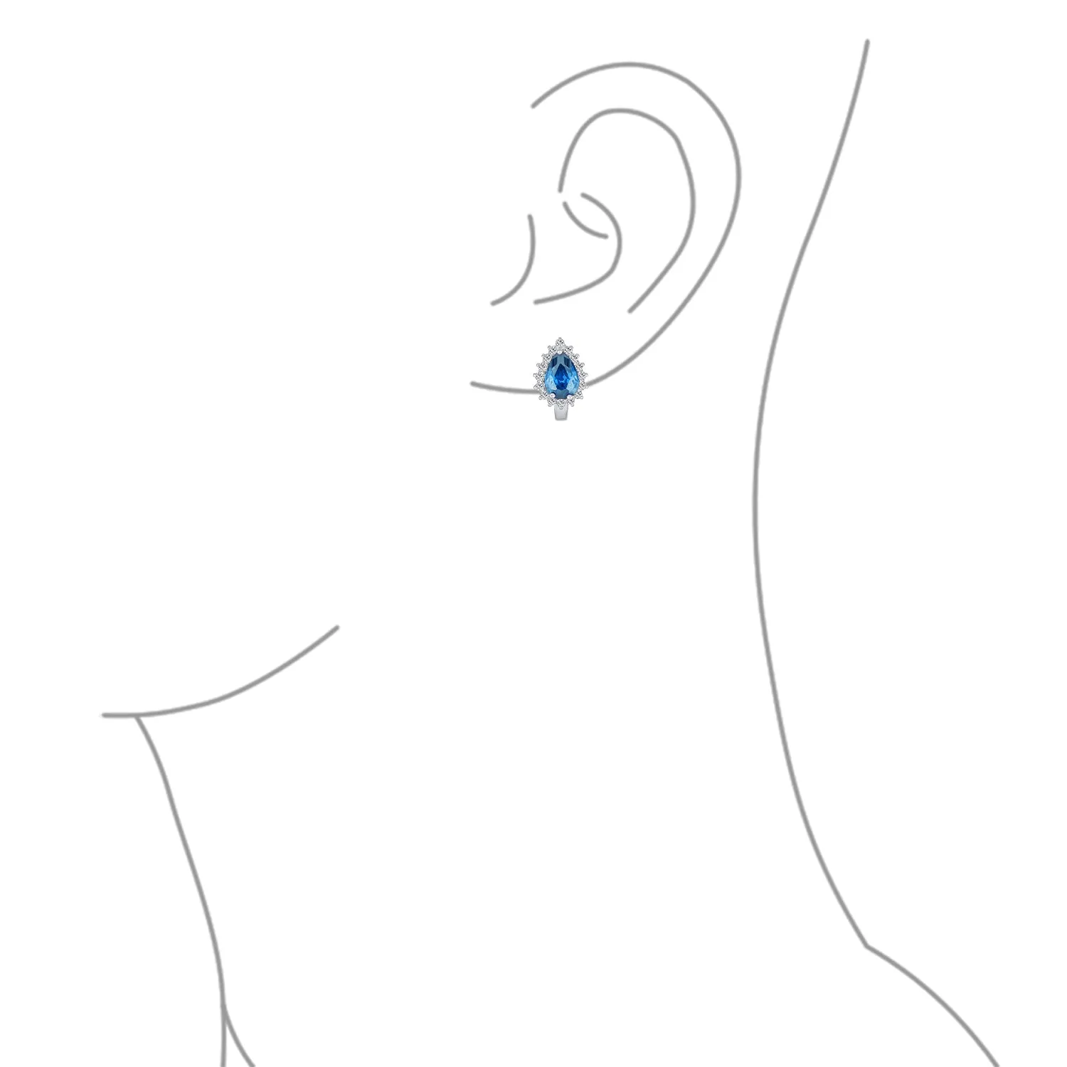Timeless Bridal Elegance CZ Stud Earrings: Vintage Teardrop Huggie, Sterling Silver