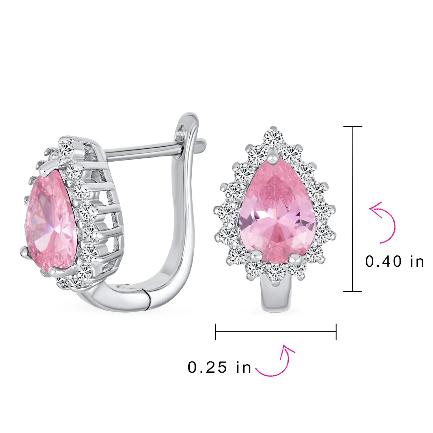 Timeless Bridal Elegance CZ Stud Earrings: Vintage Teardrop Huggie, Sterling Silver