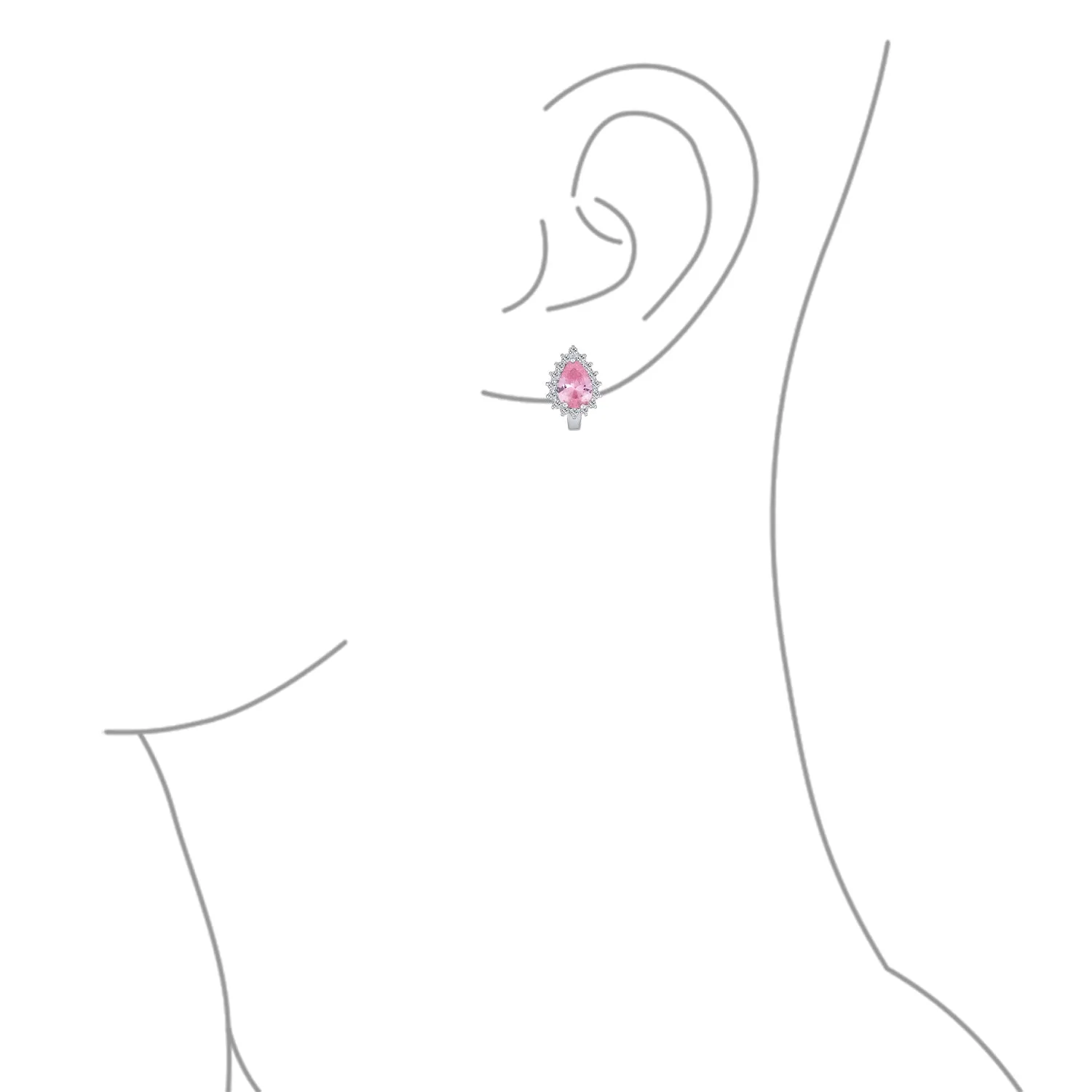 Timeless Bridal Elegance CZ Stud Earrings: Vintage Teardrop Huggie, Sterling Silver