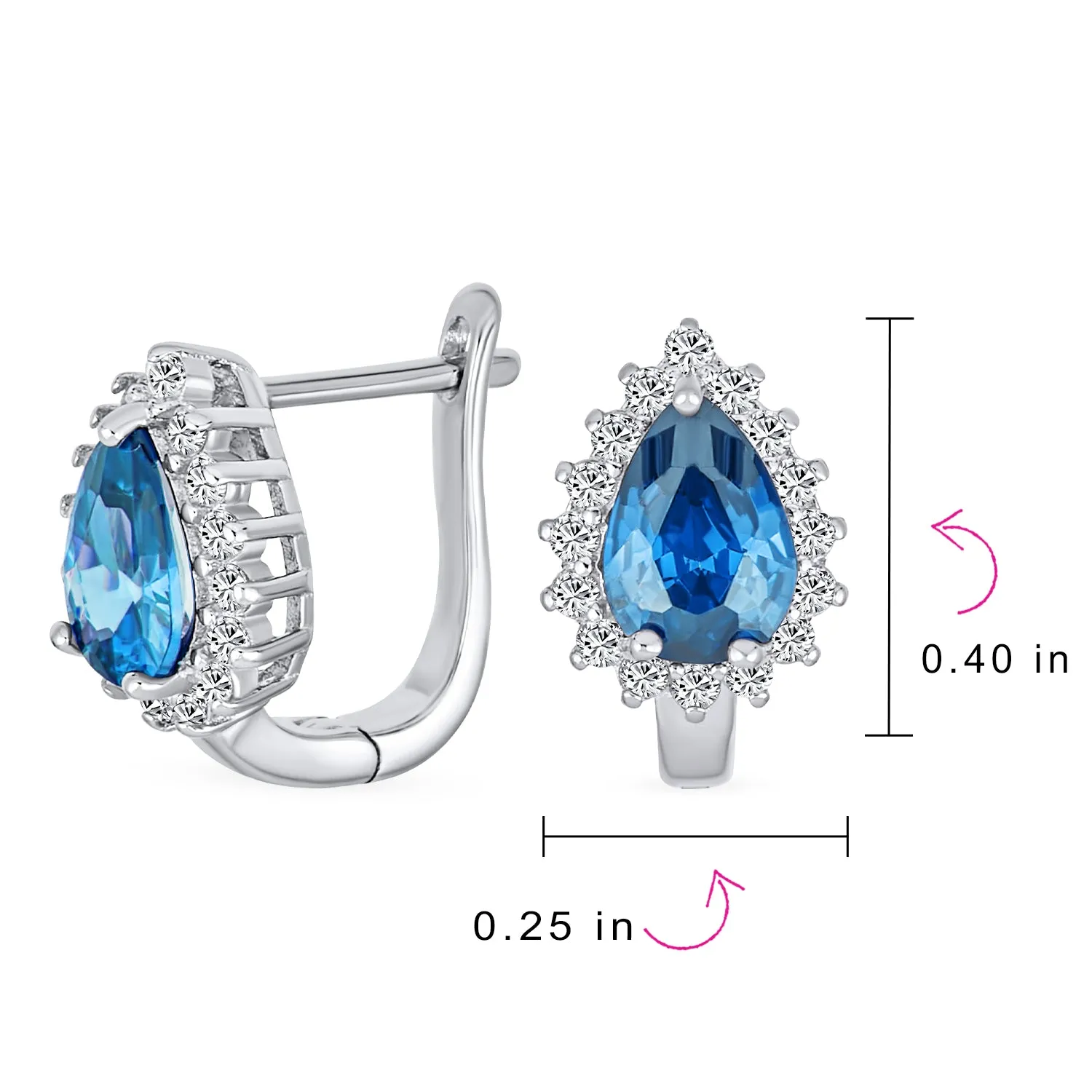 Timeless Bridal Elegance CZ Stud Earrings: Vintage Teardrop Huggie, Sterling Silver