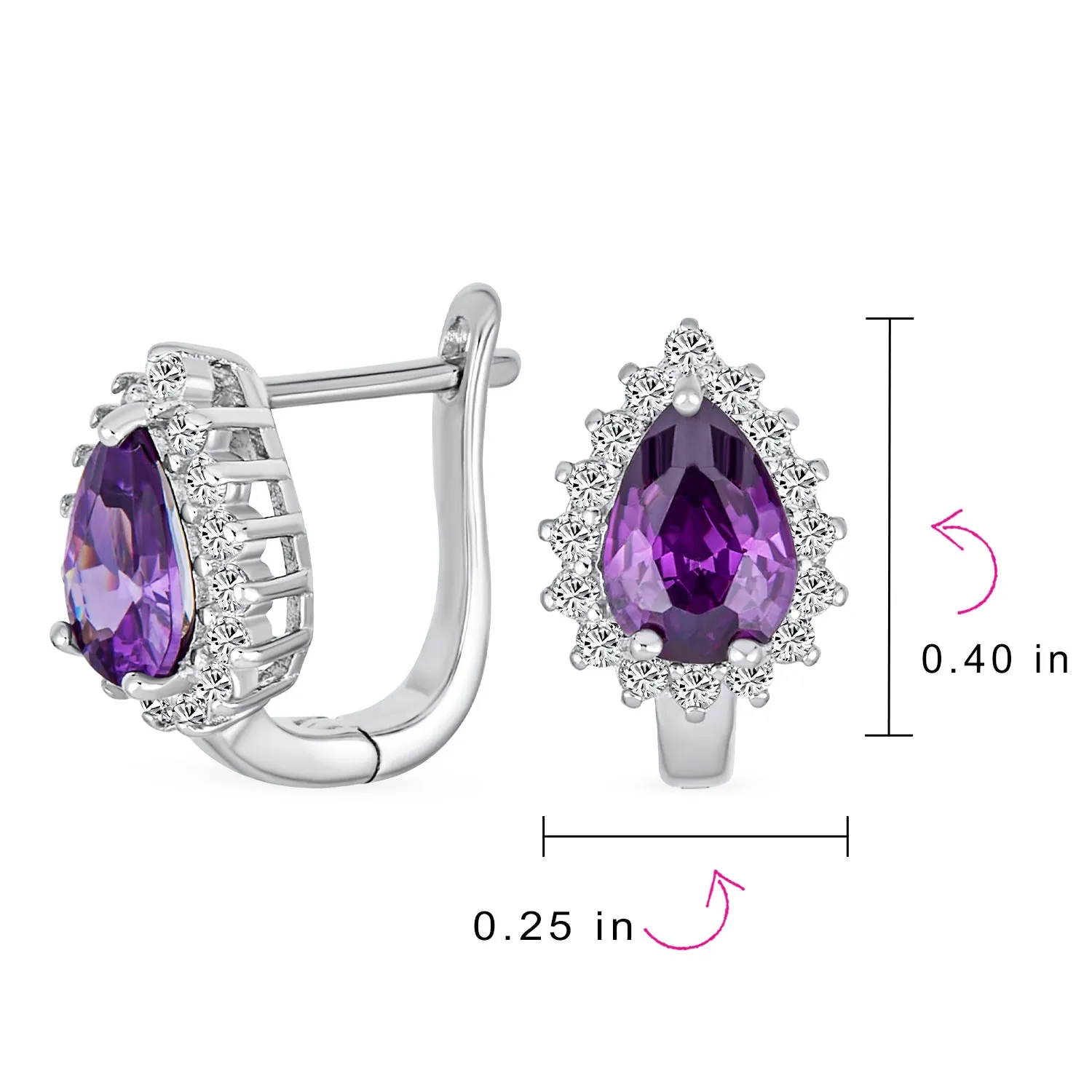 Timeless Bridal Elegance CZ Stud Earrings: Vintage Teardrop Huggie, Sterling Silver