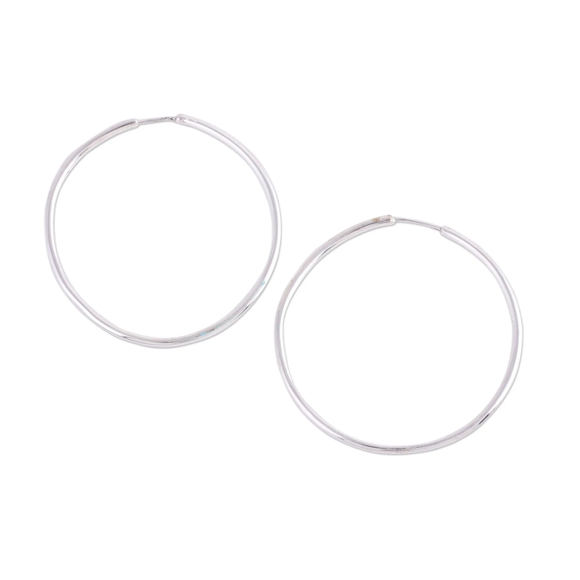 Timeless Charm Handcrafted Polished Sterling Silver Endless Hoop Earrings