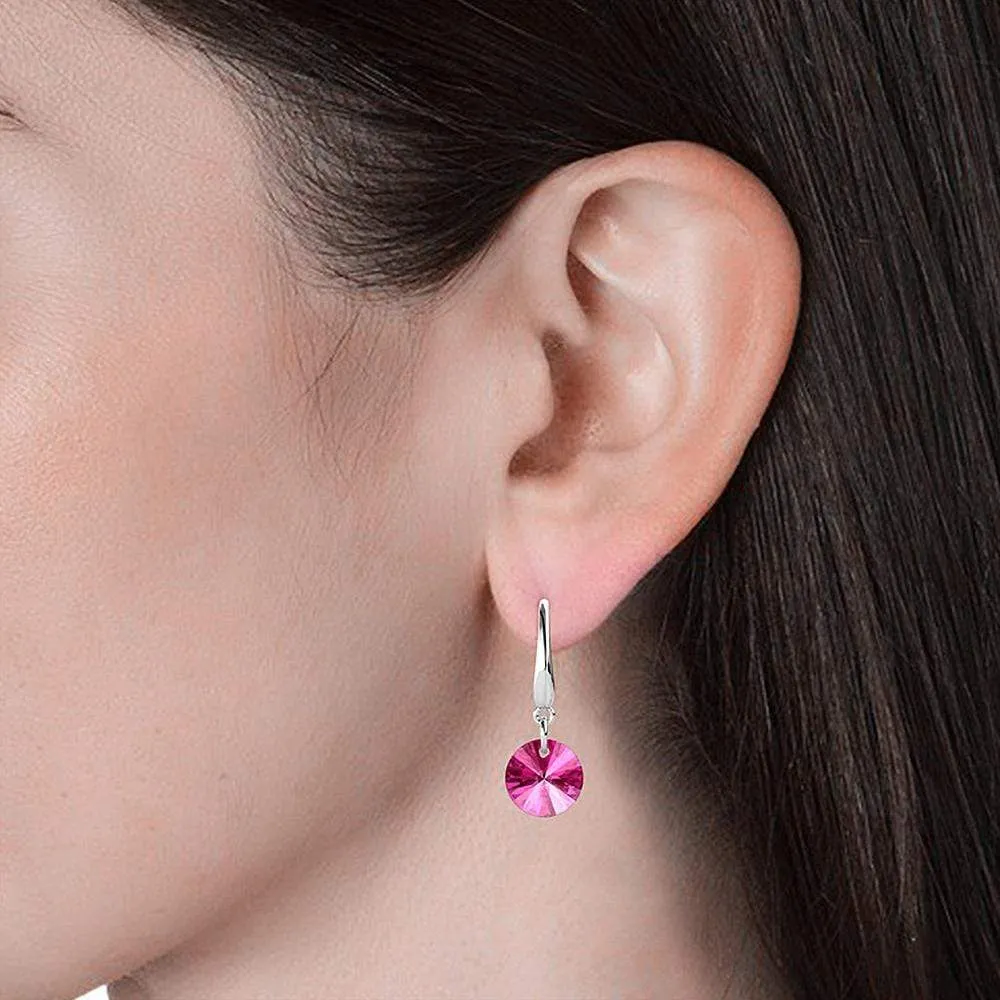 Timeless Crystal Drop Earrings Pink Embellished With SWAROVSKI® Crystals