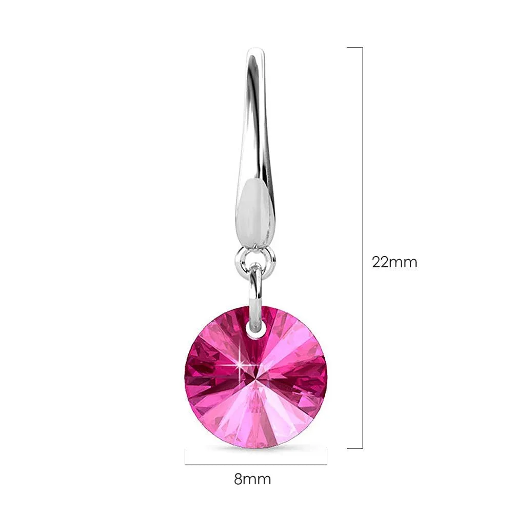 Timeless Crystal Drop Earrings Pink Embellished With SWAROVSKI® Crystals